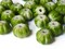 30 12mm x 8mm Green Fluted Rondelle Plastic Beads Pumpkin Beads